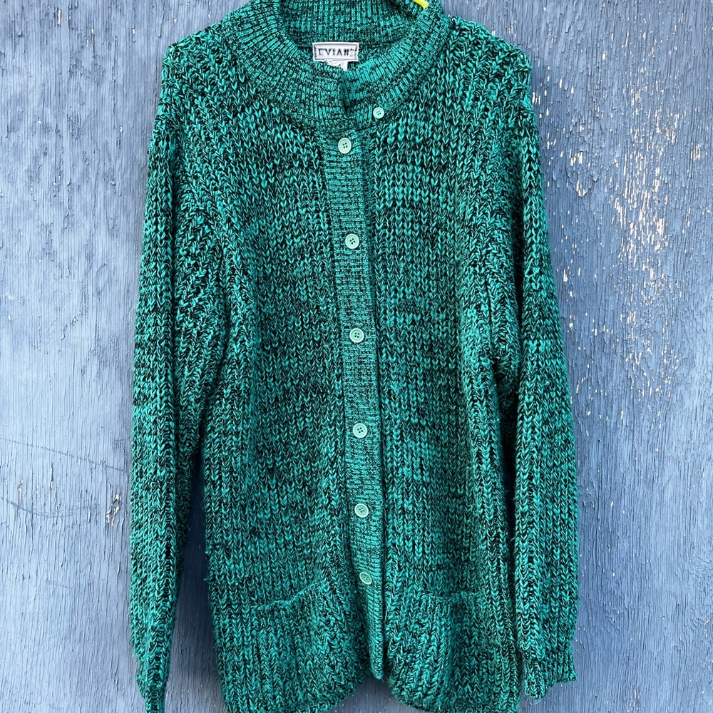 Levian Teal and Black Knit Sweater